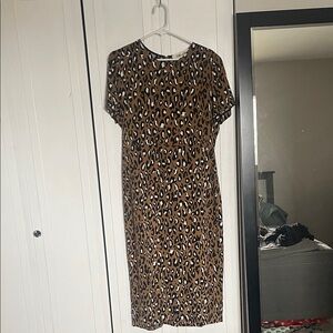 Diane Von Furstenberg Brown and Black Midi Dress